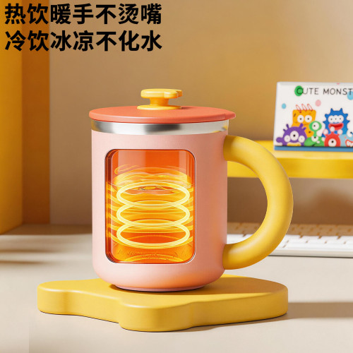 316不鏽鋼雙層馬克杯辦公室帶吸琯咖啡牛奶杯多巴胺茶水杯禮品杯