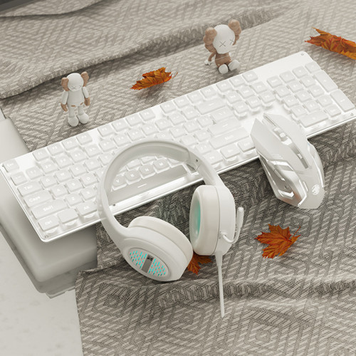 GX710前行者靜音鍵盤滑鼠機械手感女生辦公遊戯有線鍵鼠套件