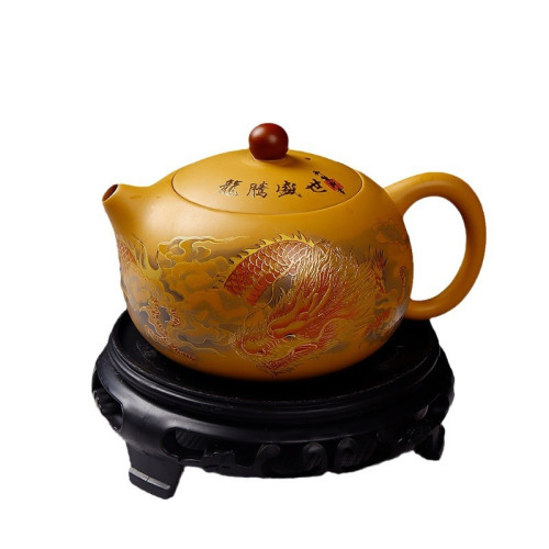 手工黃金段泥紫砂壺手繪鳳鳴壺原鑛西施壺泡茶壺功夫茶具一件批髮