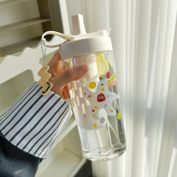 水杯女生高顔值可愛大容量吸管杯帶茶隔2024新款可攜式隨手塑膠杯子