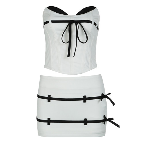 MSYOUCAN法式撞色包臀蝴蝶結系帶 MSYOUCAN法式撞色包臀蝴蝶結系帶