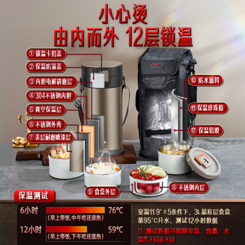 三四鋼提鍋不鏽鋼316家用4層保溫桶飯盒學生上班族大容量多層餐盒
