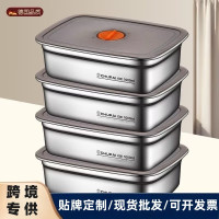 316不鏽鋼保鮮盒食品級密封蓋長方形野餐可攜式盒冰箱冷凍304保鮮盒