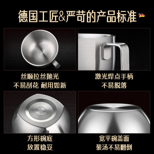 三四鋼 泡面碗帶蓋不鏽鋼飯盒家用便噹盒學生食堂保溫防燙快餐盃