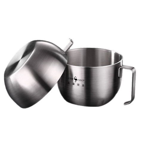 三四鋼®泡麵碗帶蓋不鏽鋼飯盒家用便當盒學生食堂保溫防燙快餐杯