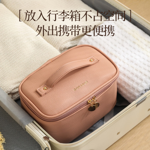 荔枝紋化妝包大容量高級感旅行pu皮質洗漱包多功能收納包 荔枝紋化妝包大容量高級感旅行pu皮質洗漱包多功能收納包