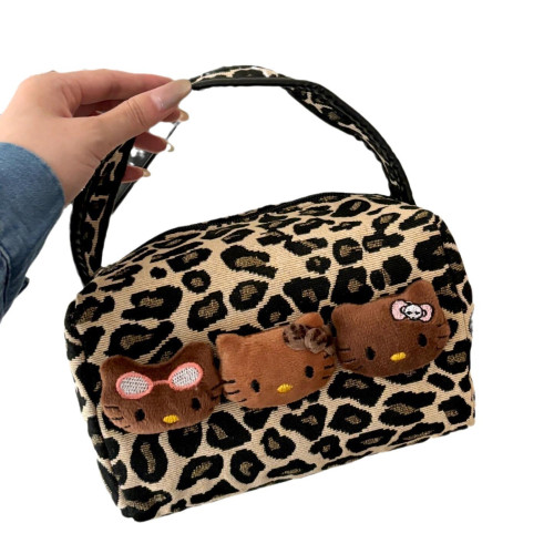 高顔值爆款豹紋黑皮KT手提化妝包出行洗漱大容量收納包隨身包 高顔值爆款豹紋黑皮KT手提化妝包出行洗漱大容量收納包隨身包