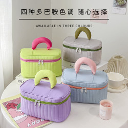 撞色化妝包大容量高級感洗漱包出差旅行可攜式收納包高顔值2024新款