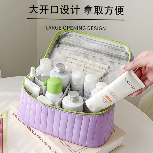 撞色化妝包大容量高級感洗漱包出差旅行可攜式收納包高顔值2024新款 撞色化妝包大容量高級感洗漱包出差旅行可攜式收納包高顔值2024新款