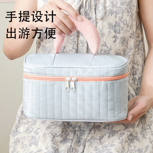 撞色化妝包大容量高級感洗漱包出差旅行可攜式收納包高顔值2024新款 撞色化妝包大容量高級感洗漱包出差旅行可攜式收納包高顔值2024新款