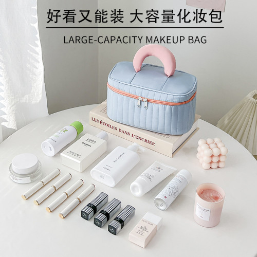 撞色化妝包大容量高級感洗漱包出差旅行可攜式收納包高顔值2024新款 撞色化妝包大容量高級感洗漱包出差旅行可攜式收納包高顔值2024新款