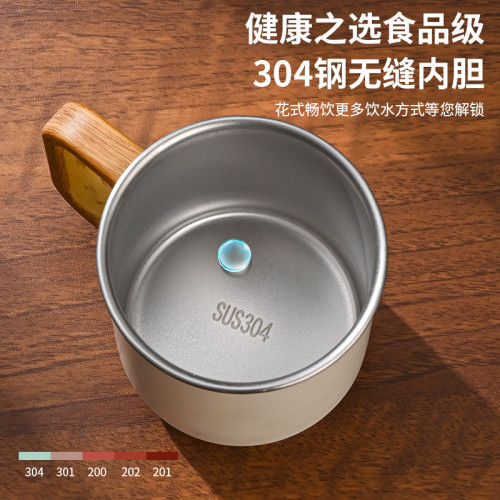 辦公室304不鏽鋼馬克杯帶手柄 女生奶茶咖啡杯吸管杯帶蓋隨手杯 辦公室304不鏽鋼馬克杯帶手柄 女生奶茶咖啡杯吸管杯帶蓋隨手杯