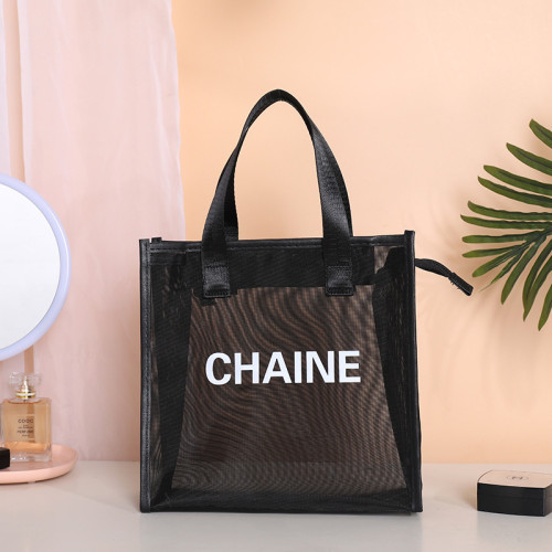 新款網紗超大容量洗漱化妝包外出可攜式手提袋隨身透明多功能收納包 新款網紗超大容量洗漱化妝包外出可攜式手提袋隨身透明多功能收納包