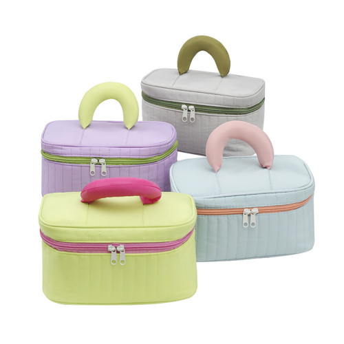 新款小衆設計手提撞色化妝包大容量高級感洗漱包可攜式化妝品收納包 新款小衆設計手提撞色化妝包大容量高級感洗漱包可攜式化妝品收納包