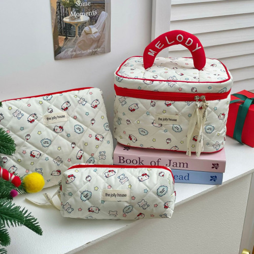 高顔值貓咪印花化妝包女可攜式大容量外出化妝收納包手拿包起批 高顔值貓咪印花化妝包女可攜式大容量外出化妝收納包手拿包起批