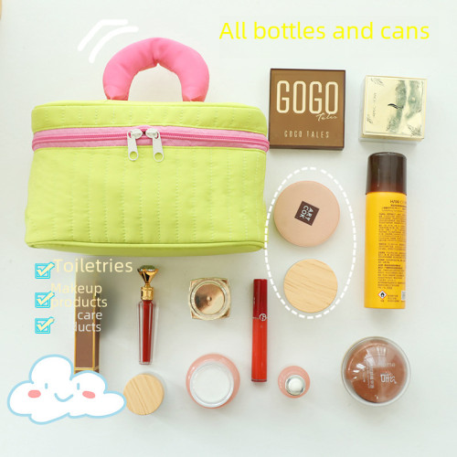 2024新款撞色化妝包大容量高級感洗漱包出差旅行可攜式收納包高顔值 2024新款撞色化妝包大容量高級感洗漱包出差旅行可攜式收納包高顔值