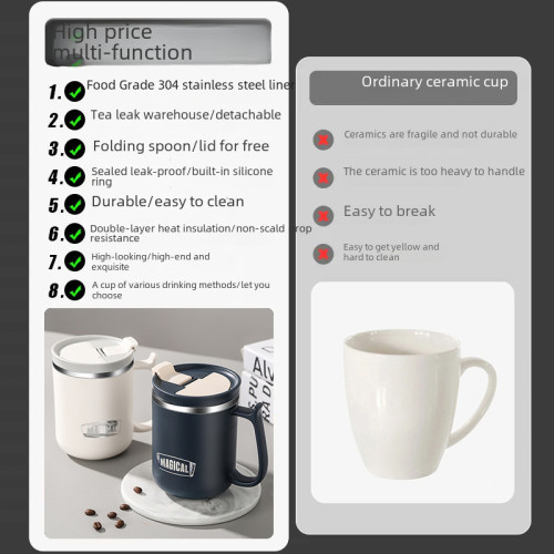 馬克杯高顔值辦公水杯杯子禮盒簡約帶蓋勺不鏽鋼可攜式咖啡杯伴手禮 馬克杯高顔值辦公水杯杯子禮盒簡約帶蓋勺不鏽鋼可攜式咖啡杯伴手禮