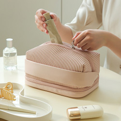 化妝收納包奶油吐司化妝包大容量女可攜式口紅收納包隨身旅行洗漱袋