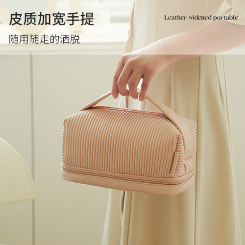 化妝收納包奶油吐司化妝包大容量女可攜式口紅收納包隨身旅行洗漱袋 化妝收納包奶油吐司化妝包大容量女可攜式口紅收納包隨身旅行洗漱袋