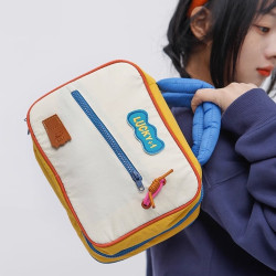 大容量旅行出差洗漱包化妝品收納包袋2025爆款網紅化妝包可愛撞色