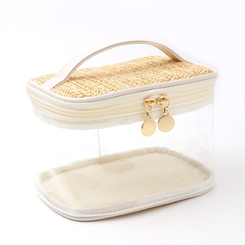 2024新款小香風大容量PVC草編可攜式旅行洗漱包化妝品可攜式收納包 2024新款小香風大容量PVC草編可攜式旅行洗漱包化妝品可攜式收納包