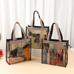 新款化妝包大容量ins風高顔值手提可攜式防水洗漱包pvc收納包包