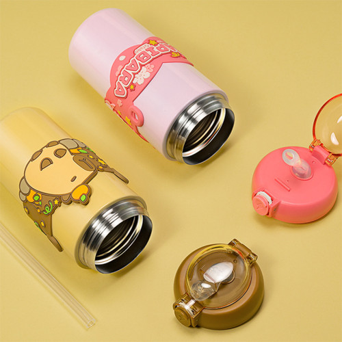 卡皮巴拉保溫杯雙飲杯豚豚帶吸管高顔值斜背兒童杯上學可攜式水杯 卡皮巴拉保溫杯雙飲杯豚豚帶吸管高顔值斜背兒童杯上學可攜式水杯