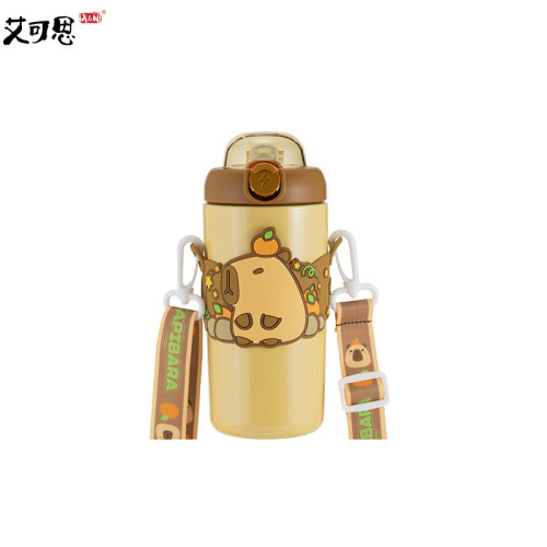 卡皮巴拉保溫杯雙飲杯豚豚帶吸管高顔值斜背兒童杯上學可攜式水杯 卡皮巴拉保溫杯雙飲杯豚豚帶吸管高顔值斜背兒童杯上學可攜式水杯