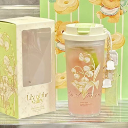 夏季鈴蘭高顔值吸琯杯女生可攜式隨行杯耐摔大容量雙飲辦公室水杯子