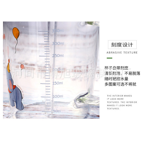 耐熱玻璃吸管杯卡通網紅哪吒兒童早餐牛奶杯大容量刻度杯 耐熱玻璃吸管杯卡通網紅哪吒兒童早餐牛奶杯大容量刻度杯