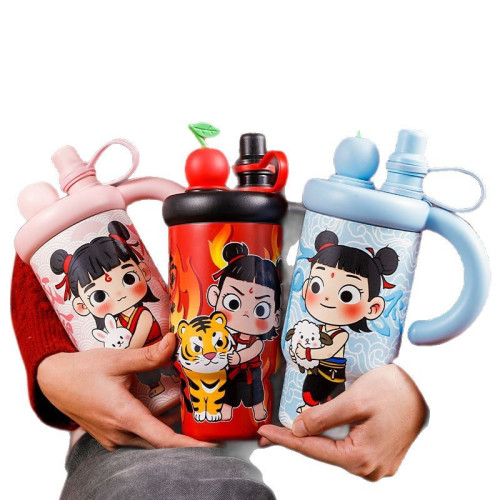 哪吒魔童保溫杯新款高顔值不鏽鋼水杯學生防摔大容量冰霸杯子網紅 哪吒魔童保溫杯新款高顔值不鏽鋼水杯學生防摔大容量冰霸杯子網紅