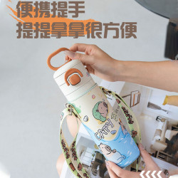 迪樂黃油小熊系列水杯學生高顔值保溫杯316不鏽鋼可攜式女可愛杯子