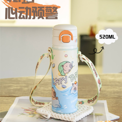 迪樂黃油小熊系列水杯學生高顔值保溫杯316不鏽鋼可攜式女可愛杯子