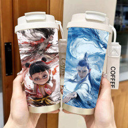 哪吒二之魔童閙海保溫杯不鏽鋼學生高顔值吸管雙飲大容量咖啡水杯