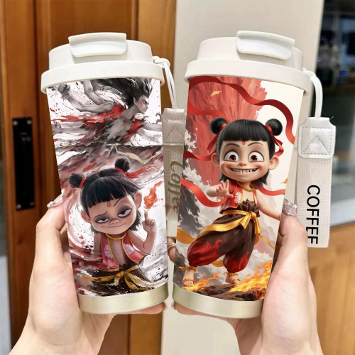 哪吒二之魔童閙海保溫杯不鏽鋼學生高顔值吸管雙飲大容量咖啡水杯 哪吒二之魔童閙海保溫杯不鏽鋼學生高顔值吸管雙飲大容量咖啡水杯