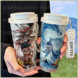 哪吒之魔童閙海保溫杯不鏽鋼大容量吸管水杯車用咖啡杯男女