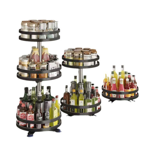 廚房360度旋轉置物架桌面置物架家用油鹽醬醋多層整理架 廚房360度旋轉置物架桌面置物架家用油鹽醬醋多層整理架
