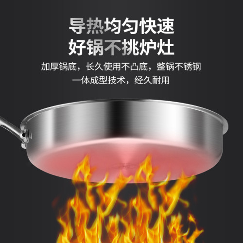 316不鏽鋼平底鍋無塗層煎鍋家用煎蛋煎餅牛排鍋電磁爐瓦斯爐通用