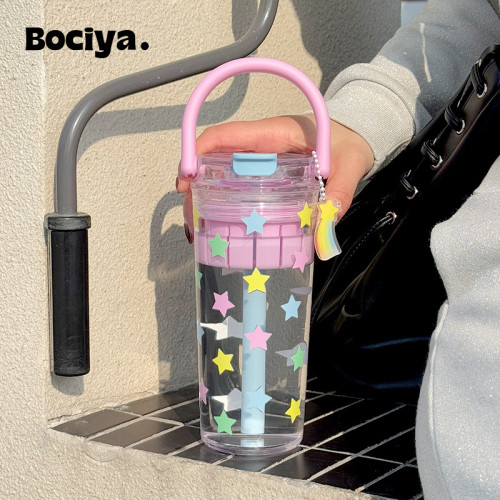 水杯夏天女生高顔值大容量學生水壺tritan2025新款可愛吸管杯子 水杯夏天女生高顔值大容量學生水壺tritan2025新款可愛吸管杯子