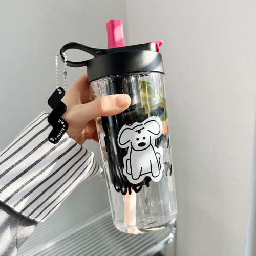 水杯女生高顔值可愛大容量吸管杯帶茶隔2023新款可攜式隨手塑膠杯子 水杯女生高顔值可愛大容量吸管杯帶茶隔2023新款可攜式隨手塑膠杯子