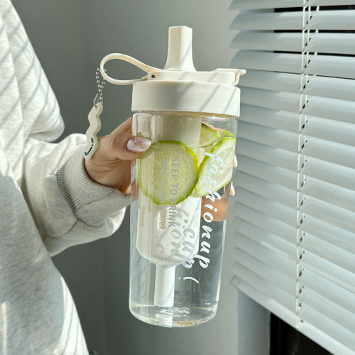 水杯女大容量2024新款tritan塑膠水瓶茶水分離夏季可攜式帶吸管杯子 水杯女大容量2024新款tritan塑膠水瓶茶水分離夏季可攜式帶吸管杯子