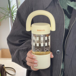 女生水杯2025新款學生高顔值tritan耐高溫可攜式實用提手可泡茶杯子