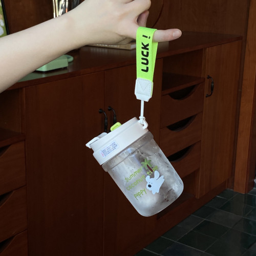 夏季椰樹小狗密封吸管杯塑膠杯 耐高溫無異味Tritan禮物茶水分離 夏季椰樹小狗密封吸管杯塑膠杯 耐高溫無異味Tritan禮物茶水分離