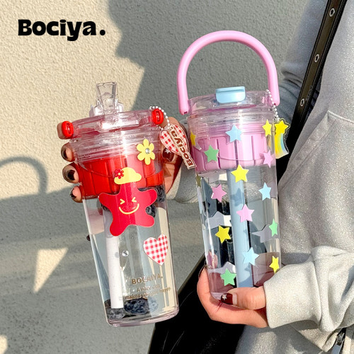 水杯夏天女生高顔值大容量戶外水壺tritan2025新款可愛吸管杯子 水杯夏天女生高顔值大容量戶外水壺tritan2025新款可愛吸管杯子