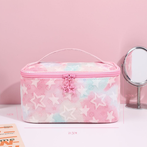 2025新品漸變色紥染五角星化妝包女大容量手提洗漱收納包 2025新品漸變色紥染五角星化妝包女大容量手提洗漱收納包