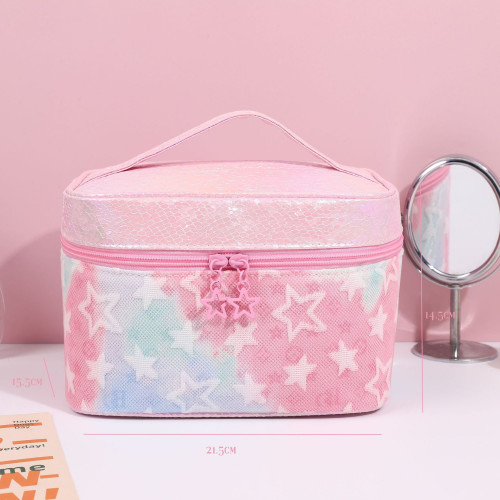 2025新品漸變色紥染五角星化妝包女大容量手提洗漱收納包 2025新品漸變色紥染五角星化妝包女大容量手提洗漱收納包