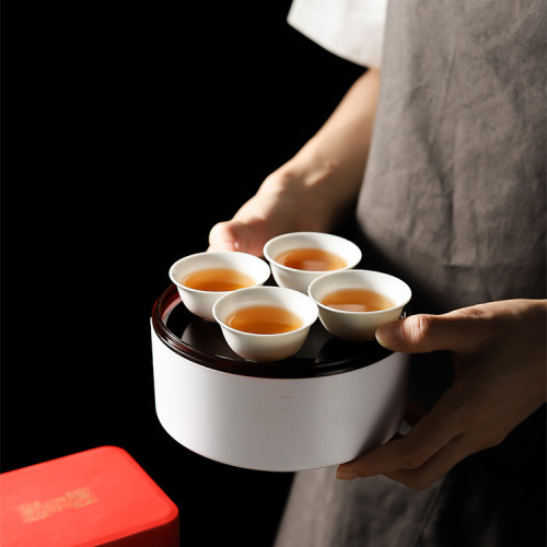 可攜式陶瓷旅行功夫茶具套裝茶盤套裝快客杯收納包活動禮品 可攜式陶瓷旅行功夫茶具套裝茶盤套裝快客杯收納包活動禮品