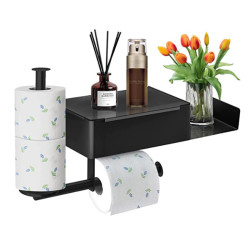 不鏽鋼雙層紙巾盒紙巾架衛生間浴室壁掛溼巾卷紙架手機架