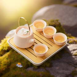 粉色捏花提梁壺功夫茶具套裝一壺四杯帶茶盤小套女生簡約泡茶杯壺