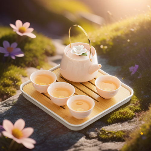 粉色捏花提梁壺功夫茶具套裝一壺四杯帶茶盤小套女生簡約泡茶杯壺 粉色捏花提梁壺功夫茶具套裝一壺四杯帶茶盤小套女生簡約泡茶杯壺